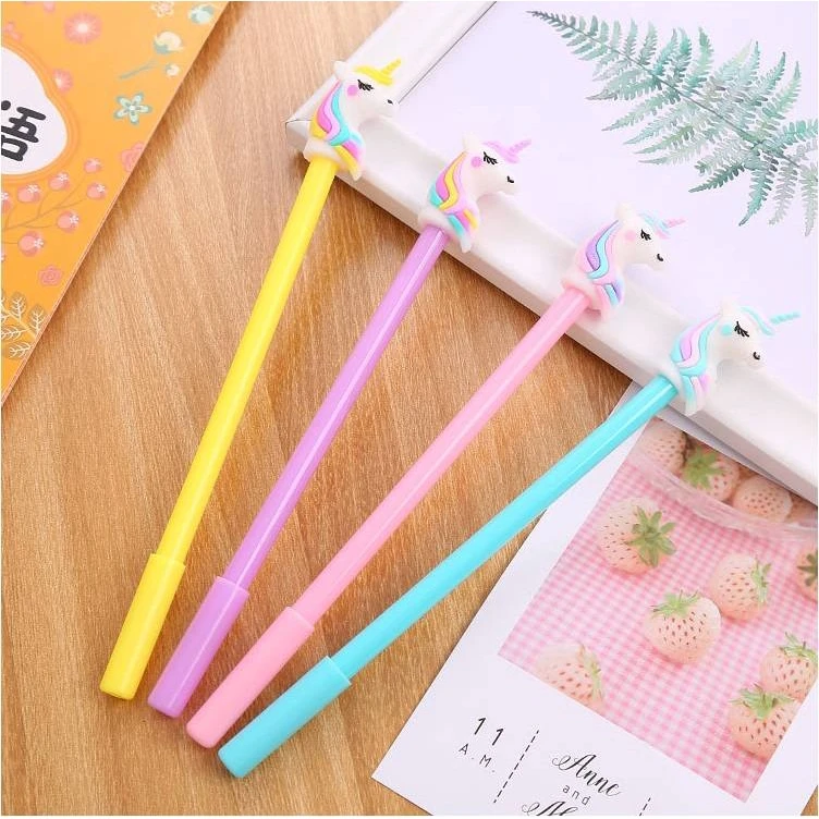 Random 1 Pcs 0.5mm Cute Unicorn Super Hero Gel Pen School Office Supplies Stationery