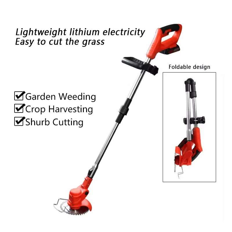 LARIX Electric Wireless Power String Trimmer Handheld Racing Wheels Mini Lawn Mower Home Cordless Power String Lawn Edger