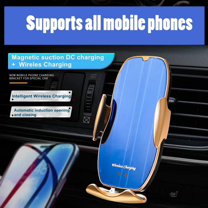 New H8 Car wireless charging mobile phone holder 15W fast charging auto- induction or wireless magnetic induction car charger
