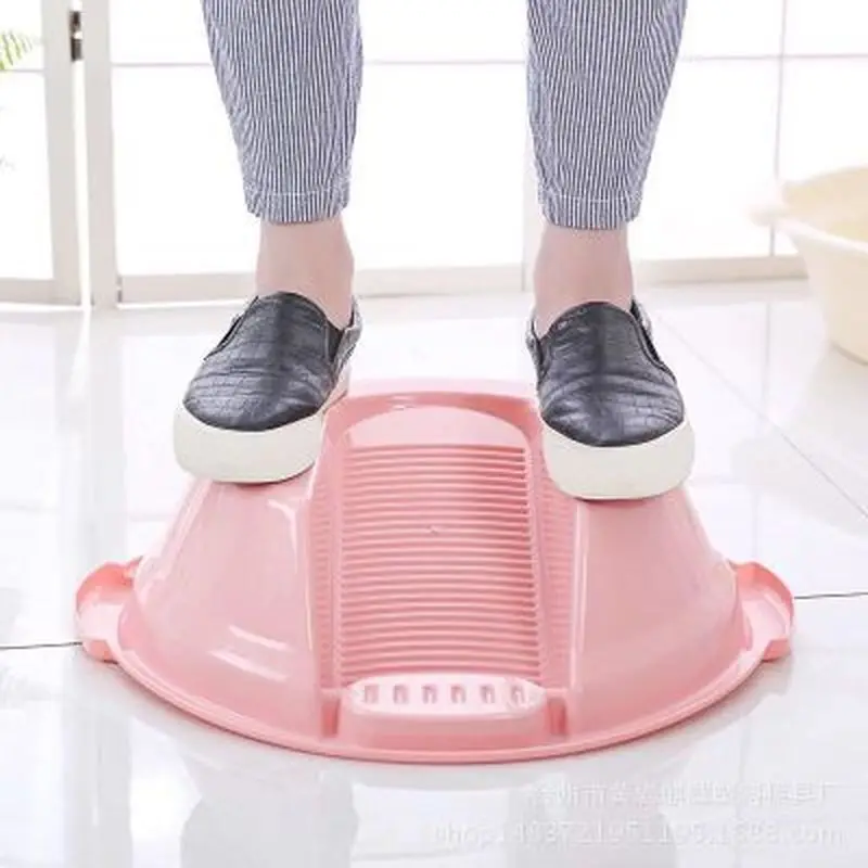 Plastic Washtub with Washboard Laundry Tub Thickened Washing Baby Underwear Scrubboards