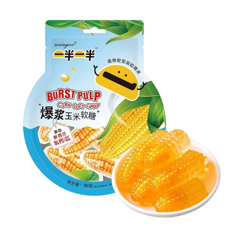Wholesale Halal 10g Shantou Corn Filled Jam Soft Jelly Gummy Candy