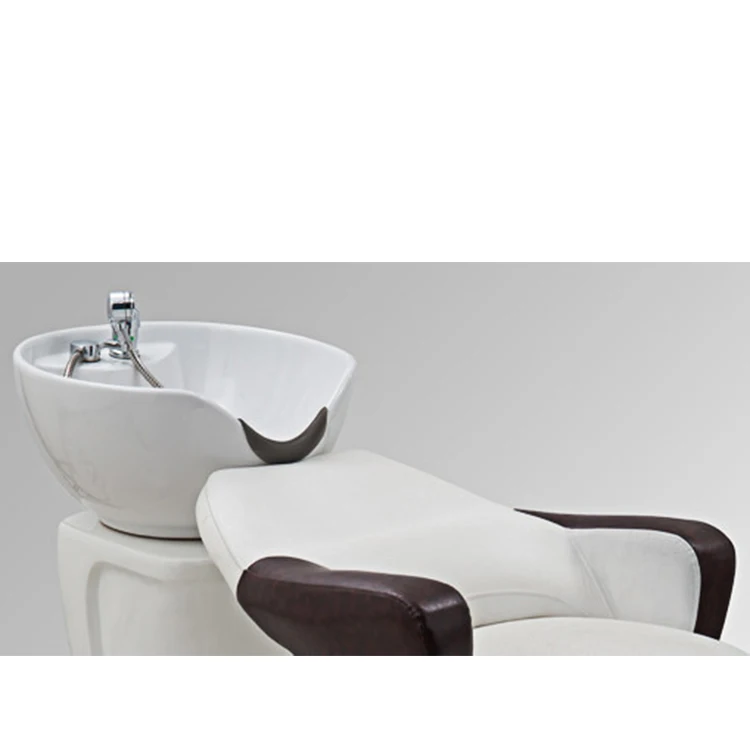 Portable modern glass fiber base hair washing shampoo chair backwash shampoo unit