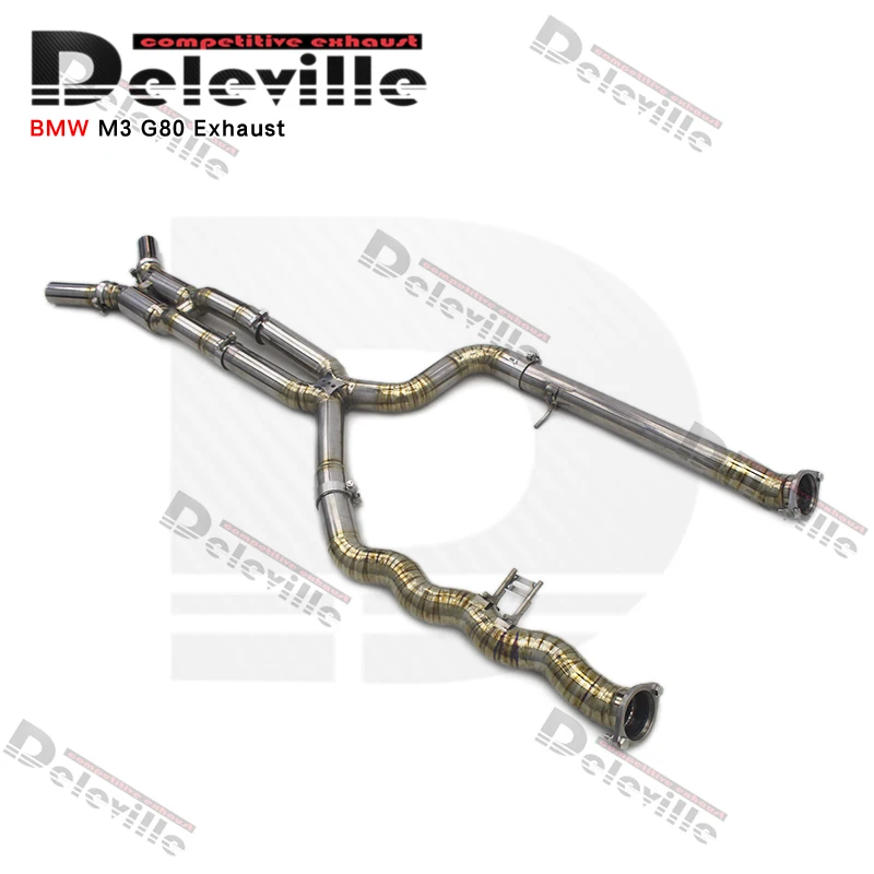 OEM Titanium Equal Length Mid Pipe For BMW M3/M4 G80/G82 3.0T 2021-2023 Dual Resonator Auto Exhaust Pipe