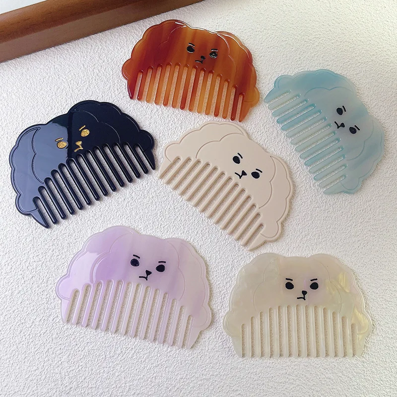 Sayoung Fancy Sweet Cartoon Acetate Comb High Quality Small Size  Pocket  Comb For Women Girls Hair Accessories