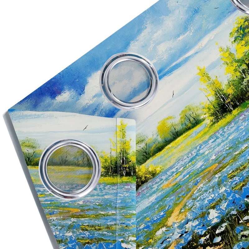 Wall Covered With Flowers 3D Digital Printing Landscape High Quality Photo Polyester Blackout Curtains
