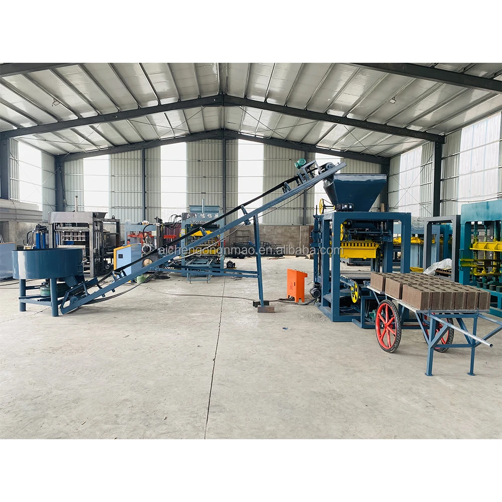 Aichen QT4-24 Mini Burning Free Concrete Hollow Brick Block Making Machine For Sale UK