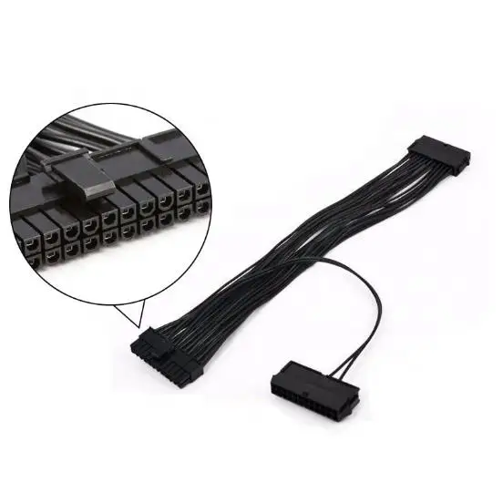 JC 24 pin ATX Power Supply 30cm Adaptor Cable Connector 24Pin 20+4pin Dual PSU