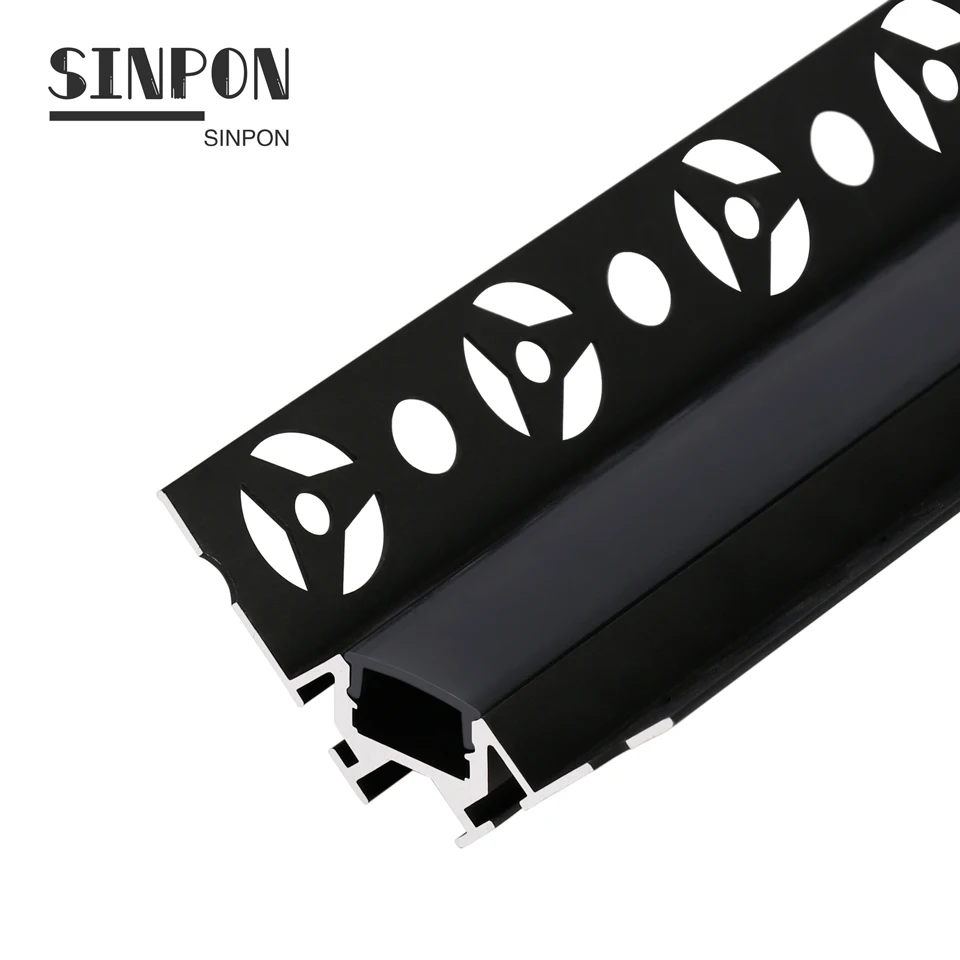  2021 Years New Tooling Recessed Led Aluminum Channel Lighting With Black PC Cover And SMD5050 Strip For