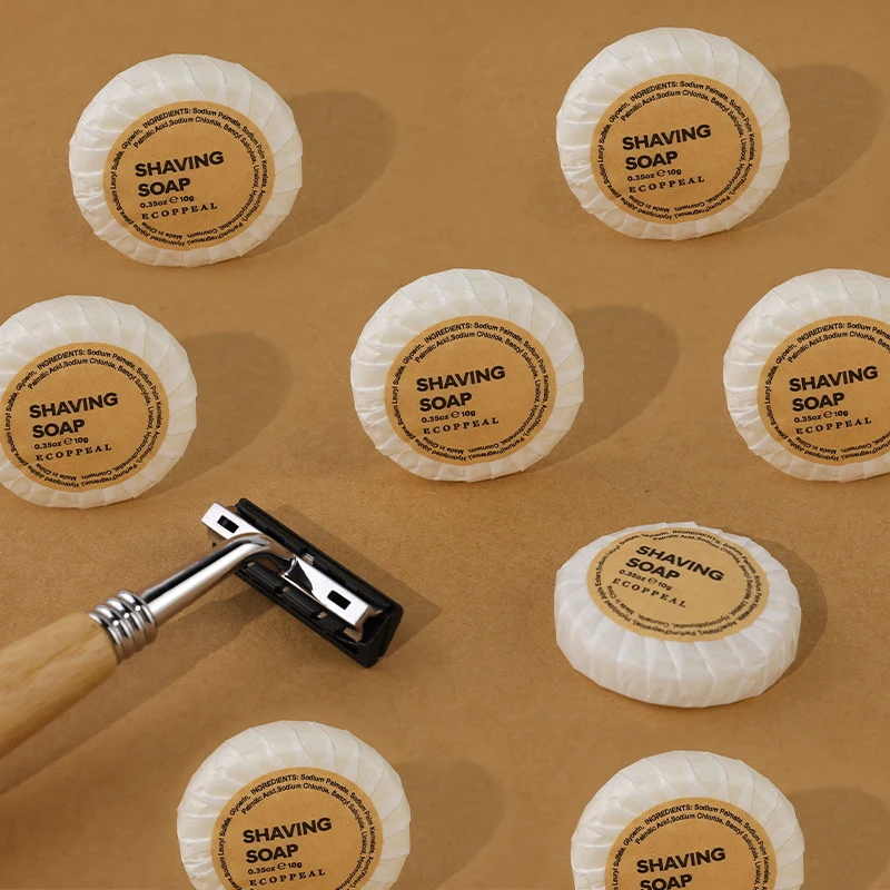 Plastic Free! Custom Biodegradable FSC Kraft Paper Shaving Kits with Stainless Steel Razor and Shaving Cream