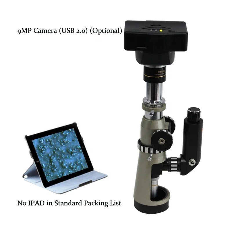 BJ-A Portable Handheld Metallurgical Microscope with Eyepiece (10X, 12.5X) & Magnetic Base