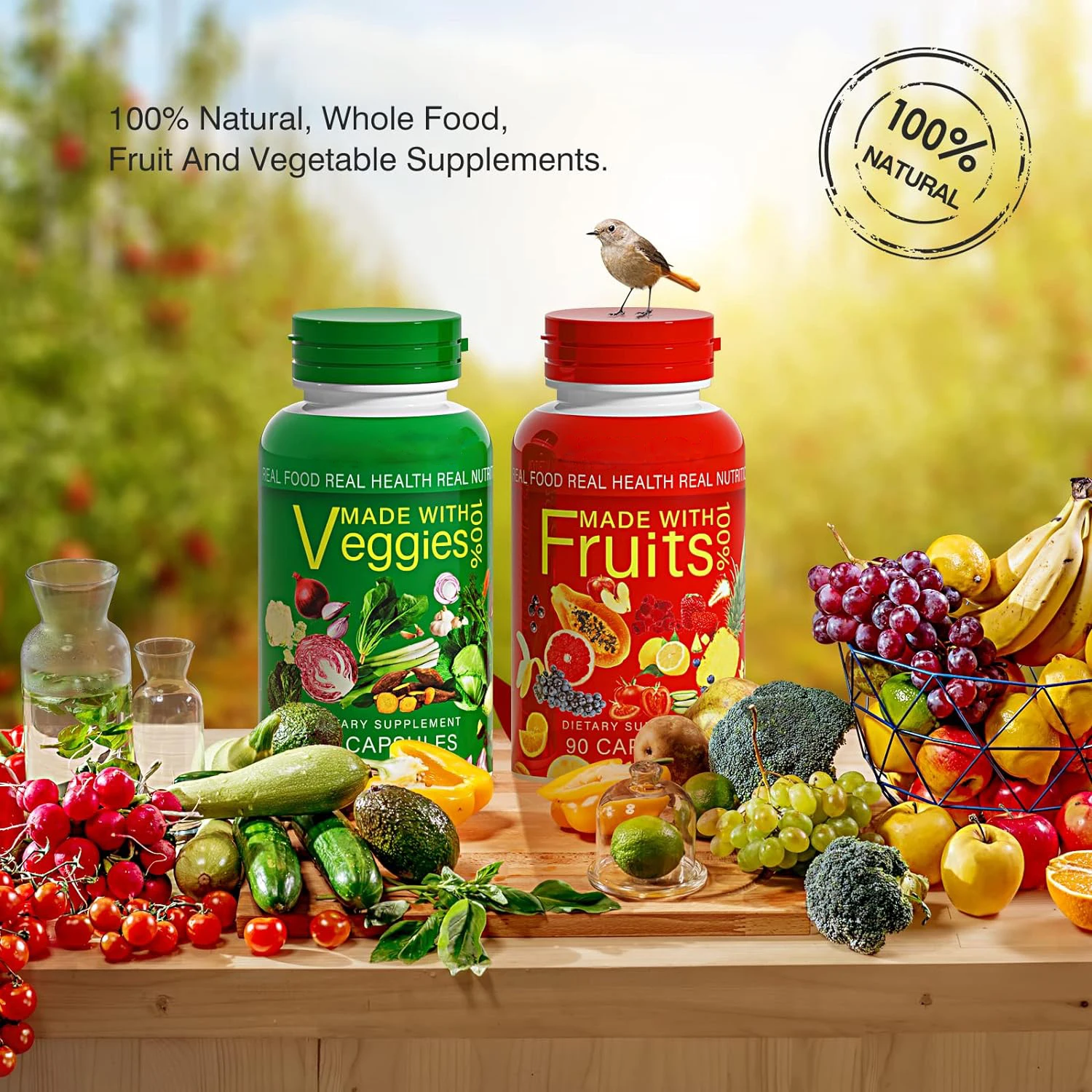 fruit vegetable nutrition balance 90 fruits 90 vegetable capsules Vegetarian vitamin dietary supplements
