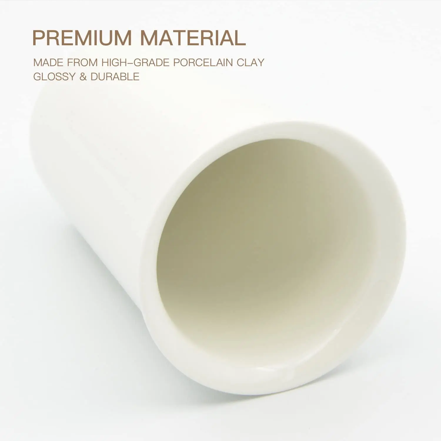 Reusable Double Wall Insulated White Ceramic Travel Coffee Cup with Lid & Sleeve