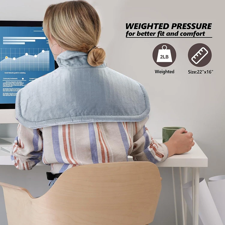 Superior Fleece Heating Shoulder Cape with Timing Function and Adjustable Temperature for Spine Comfort Thermal Instrument