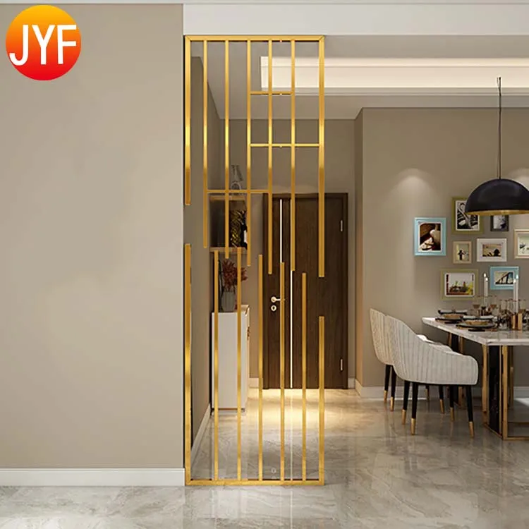 ZZ9948 Gold Room Splitter Stainless Steel Room Partition Divider Hanging Room Partition