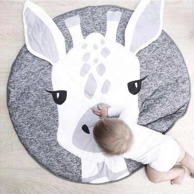 Creative Cotton Animal Design Newborn Baby Play Mat Round Carpet Infant Crawling Blanket