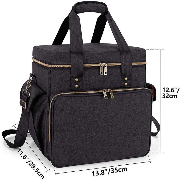 High Design Large Capacity Vinyl Record Storage Bag Albums Carrying Bag With Dividers