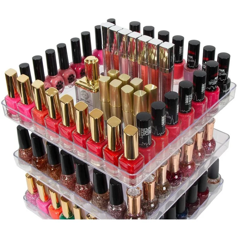 Retail Modern Acrylic Makeup Shelf Counter Cosmetics nail polish display stand for wholesale