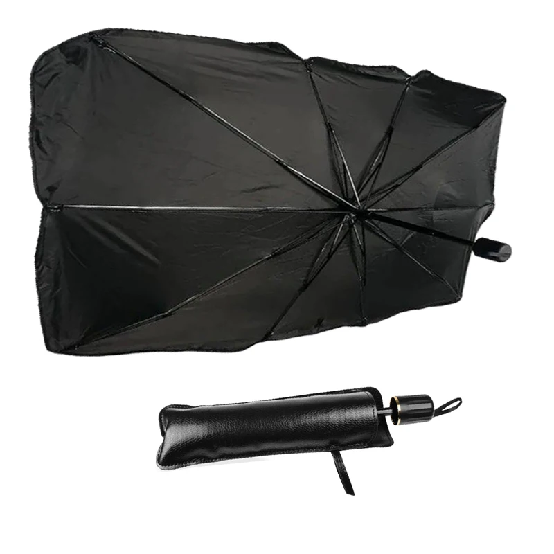 Factory wholesale Portable Sliver Coating Sunshade Fold Shade Front Car Windshield Sun Umbrella For Automobile