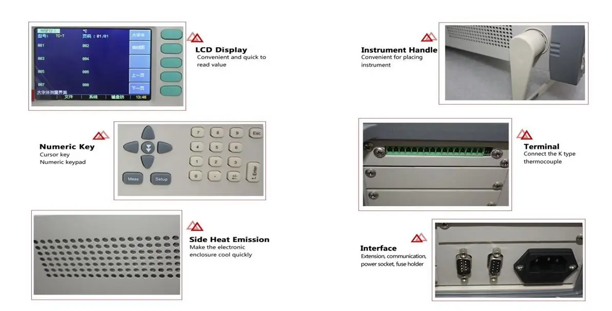 AT4516 Multi channels industrial data logger  digital thermometer K thermocouple temperature meter