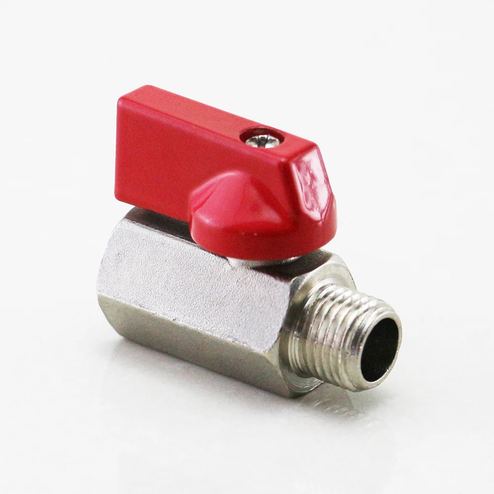 MBV-MF MBV-FF Red Color Male to Female Female to Female Handle Water Oil Gas Brass Mini Ball Valve 1/8'  1/4' 3/8'  1/2'