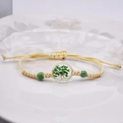 Sweet Daisy Dandelion Flower Bracelet Ceramic Beads Hand-weave Adjustable Bracelet for Women Girls