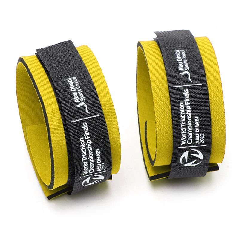 Custom neoprene triathlon RFID timing chip ankle strap for logo