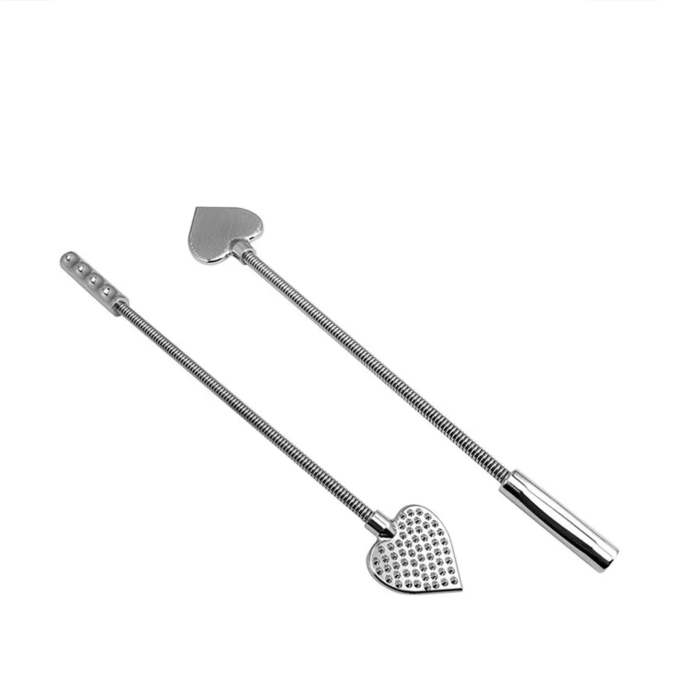 Metal Stainless Steel Spanking Paddle Racket Beat Hand Butt Slap Bdsm Heart-shaped Spank Paddle Cosplay Sex Toy Butt Spank