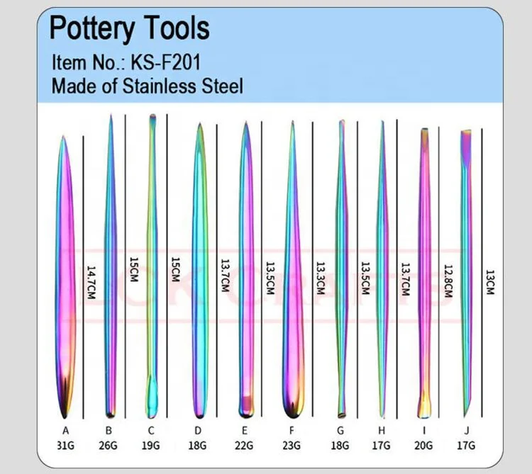 Custom Silver Stainless Steel Double-Sized Sculpting Clay Tool Kits Art Carving Tools
