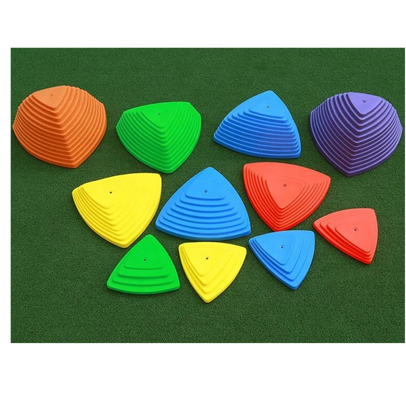 Children plastic river stones kids plastic stepping stones set of 11 pieces