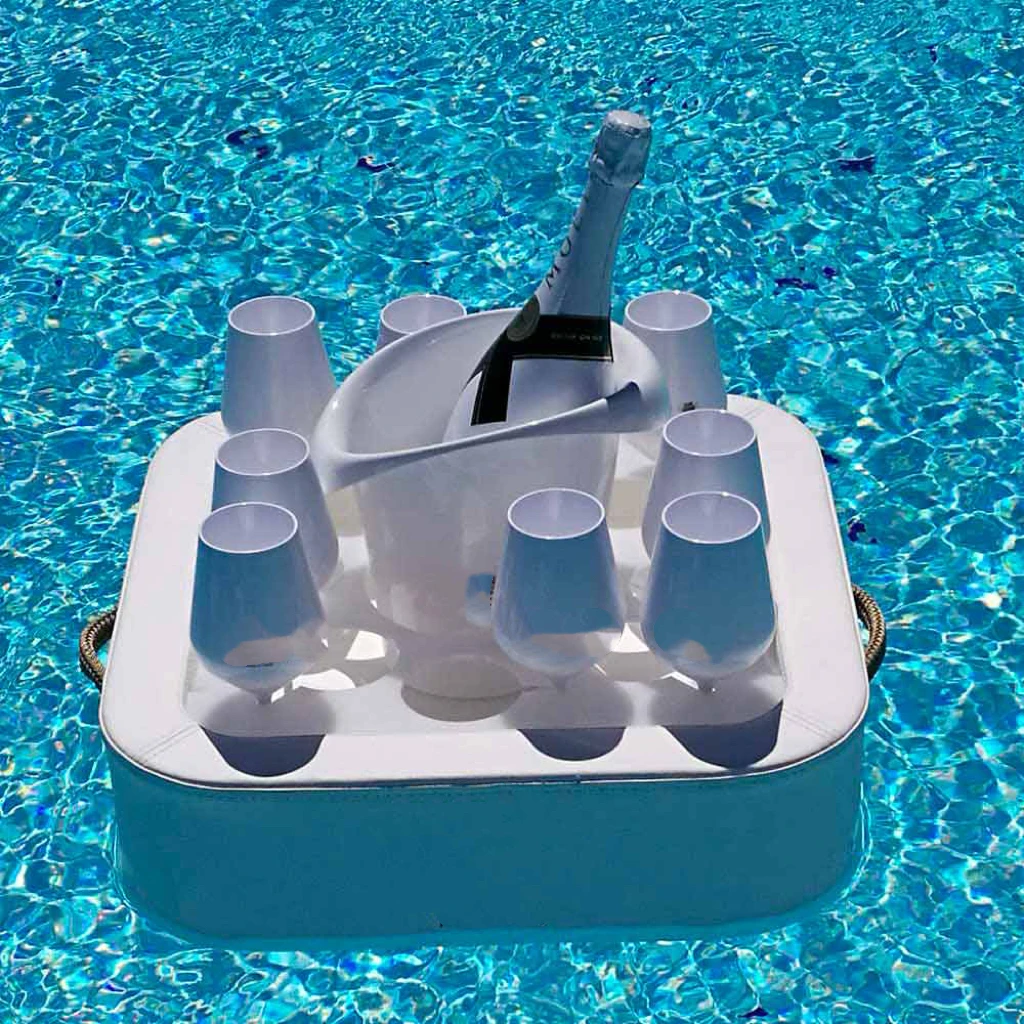 Leather serving tray foam bar for floating eva  hot sale waterproof floating table for pool food  floating tray