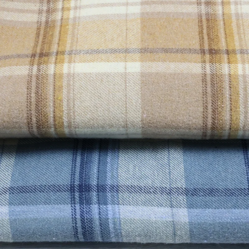 Manufacture Textile  Fabric Yarn Dyed  Recycle Cotton Flannel  for  pants