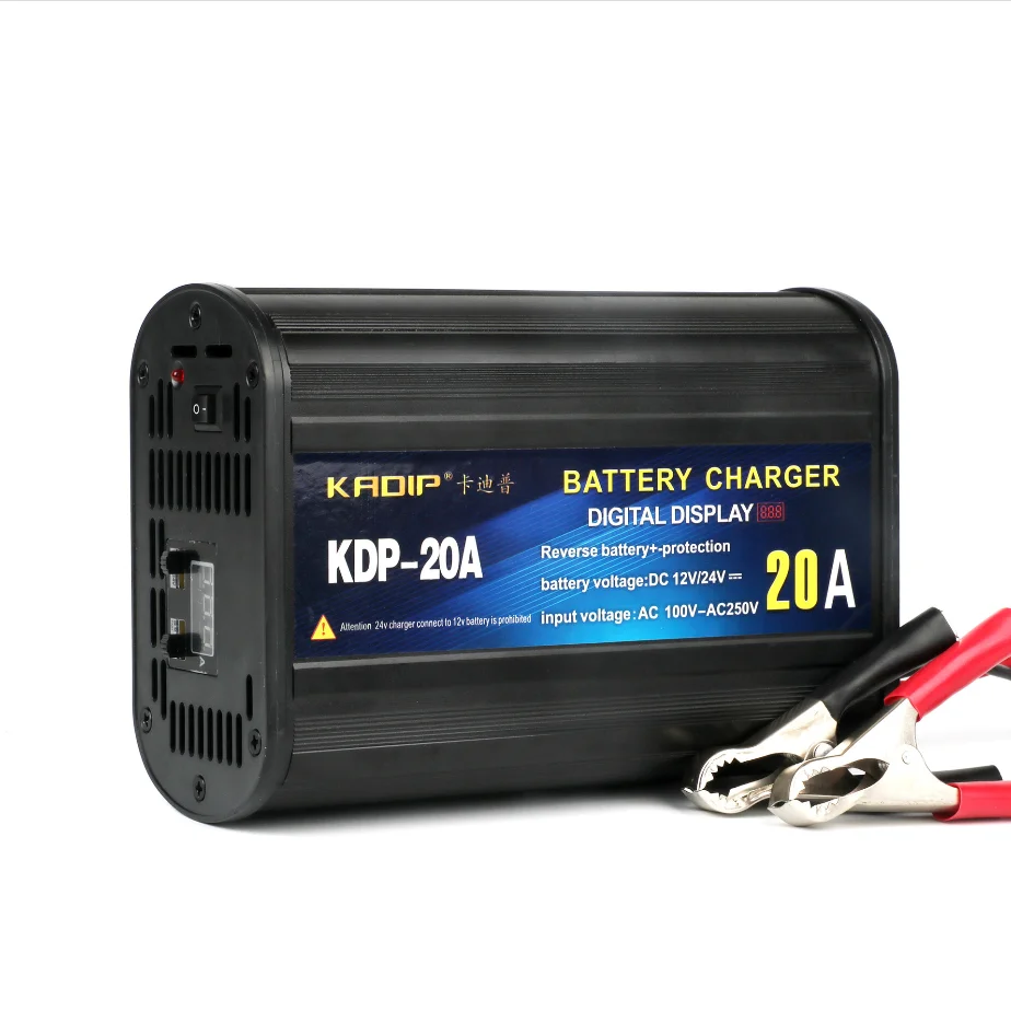 Tengyu Tech 20A car and motorcycle lead-acid storage battery battery charger 12V/24V voltage regulation with display