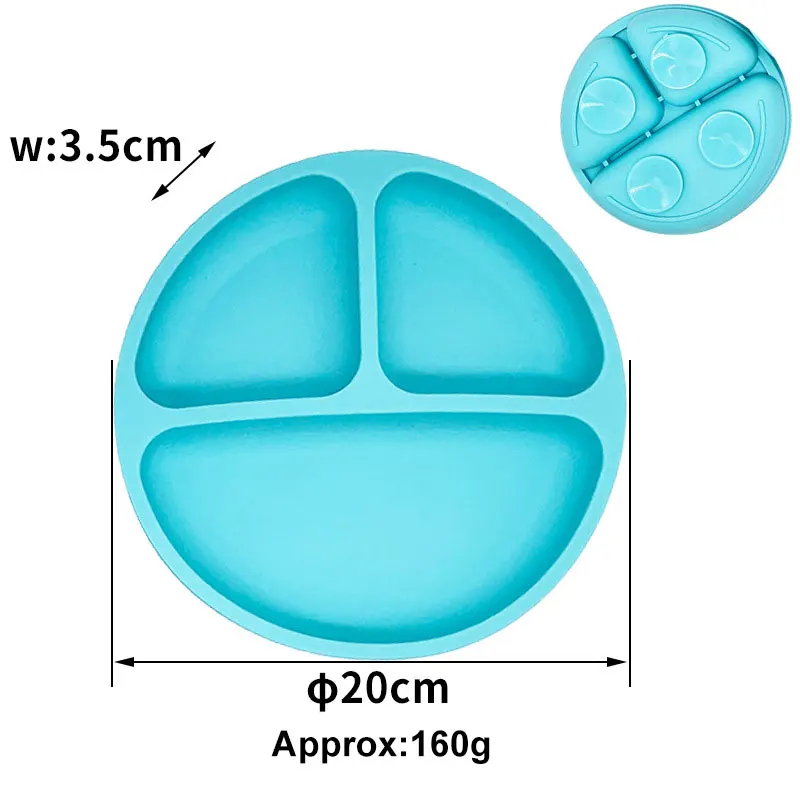 Baby Feeding Bowl Spoon And Fork Set Silicone Baby Feeding Waterproof Bibs Plates Set