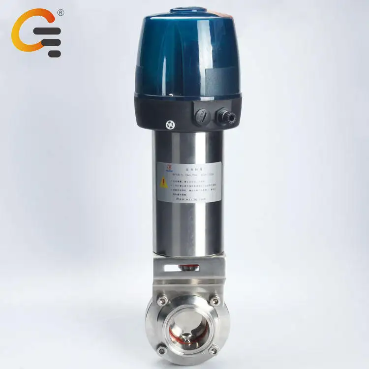 Smart C-Top Control Head Box 304 Stainless Steel Pneumatic Butterfly Valve With Pneumatic Actuator