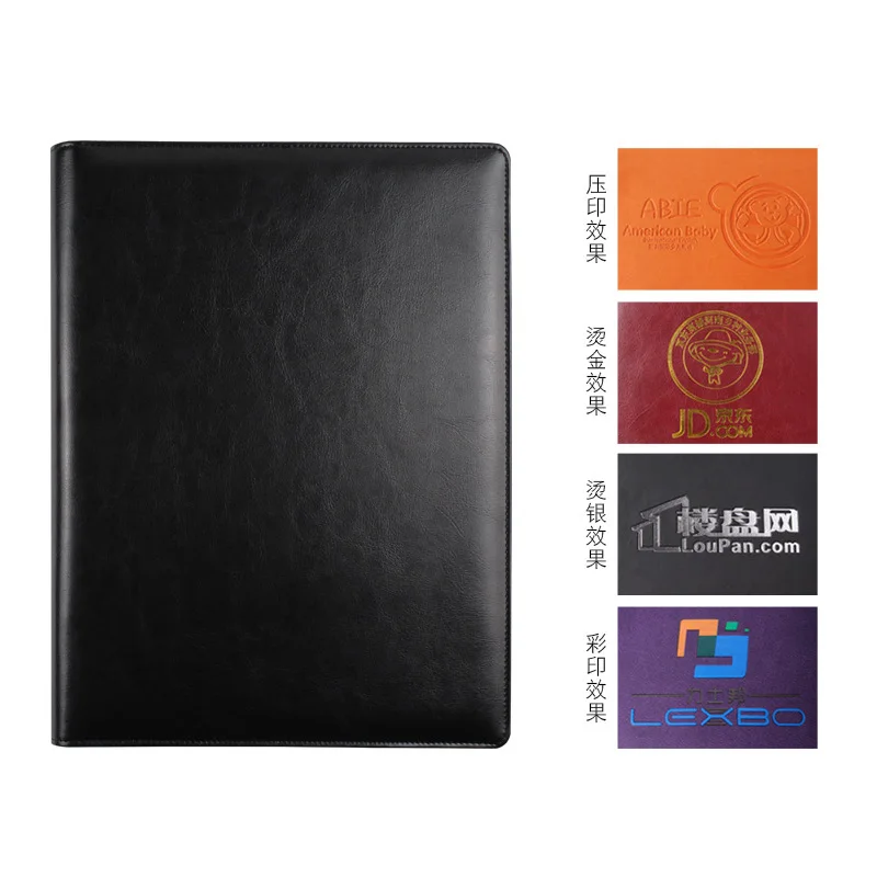 Business Portfolio Padfolio PU Leather Folder Interview Resume Legal Document Organizer with A4 Size Clipboard Black Portfolio