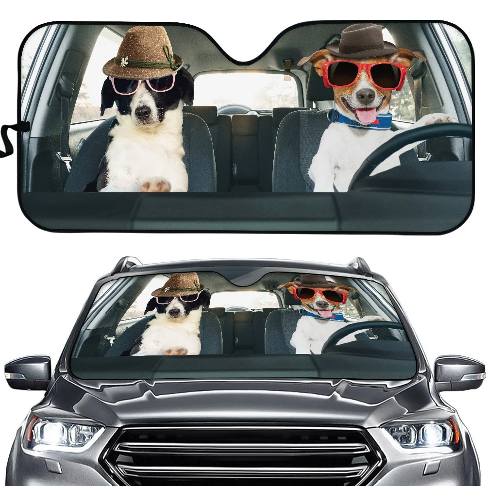 2022 Universal UV Protect Auto Car windshield sunshades for car Custom Funny Creative Design Dog Front Car Window Sunshade Visor