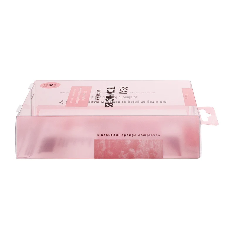 Custom Recyclable PVC PET Blister Packaging Box Beauty Cosmetics Lipstick Makeup Puff Sponge Plastic Boxes for Hardware Goods