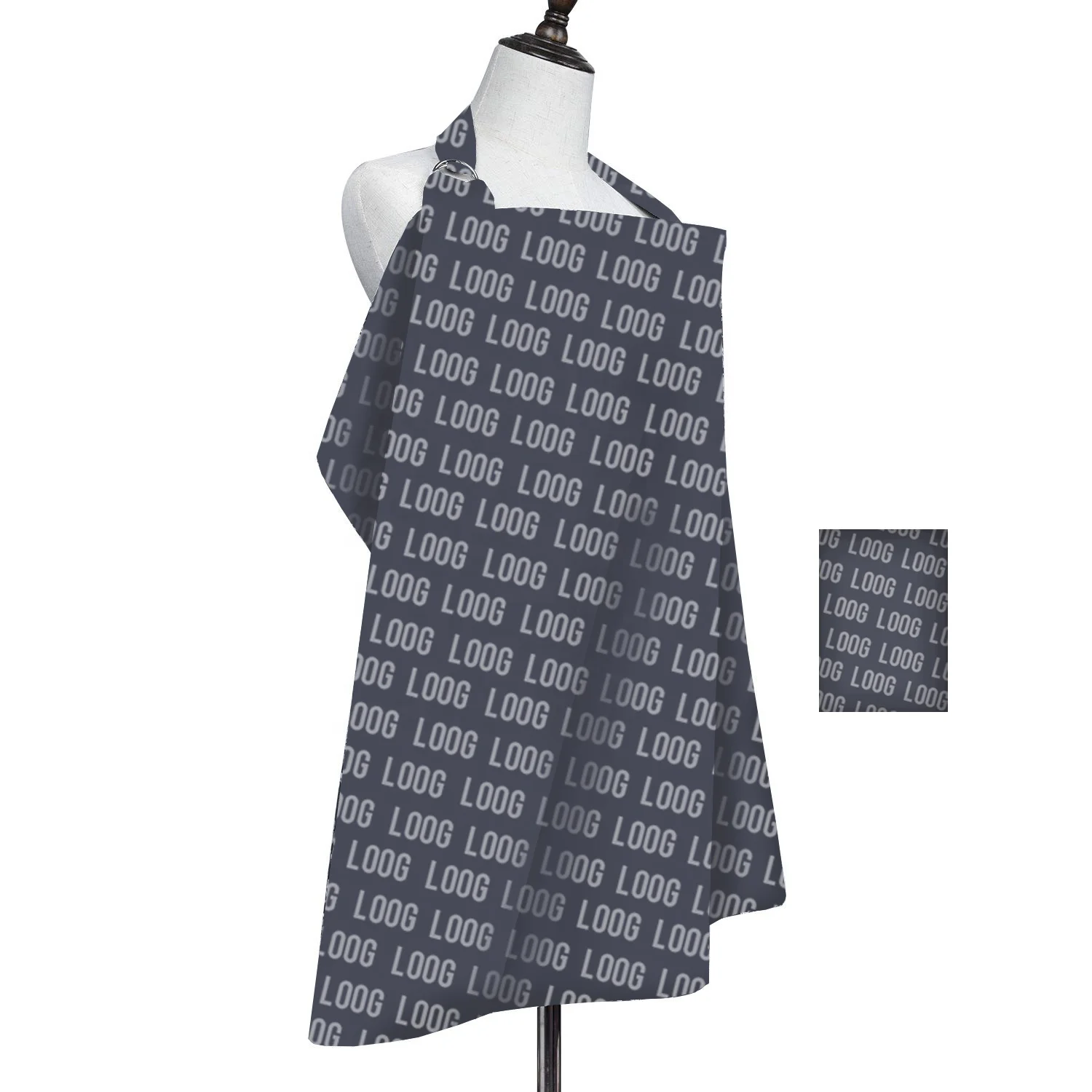 Wholesale Custom Logo Plain Black 100% Cotton Adjustable Baby Nursing Covers Feeding Apron Bibs for Mother Breastfeeding