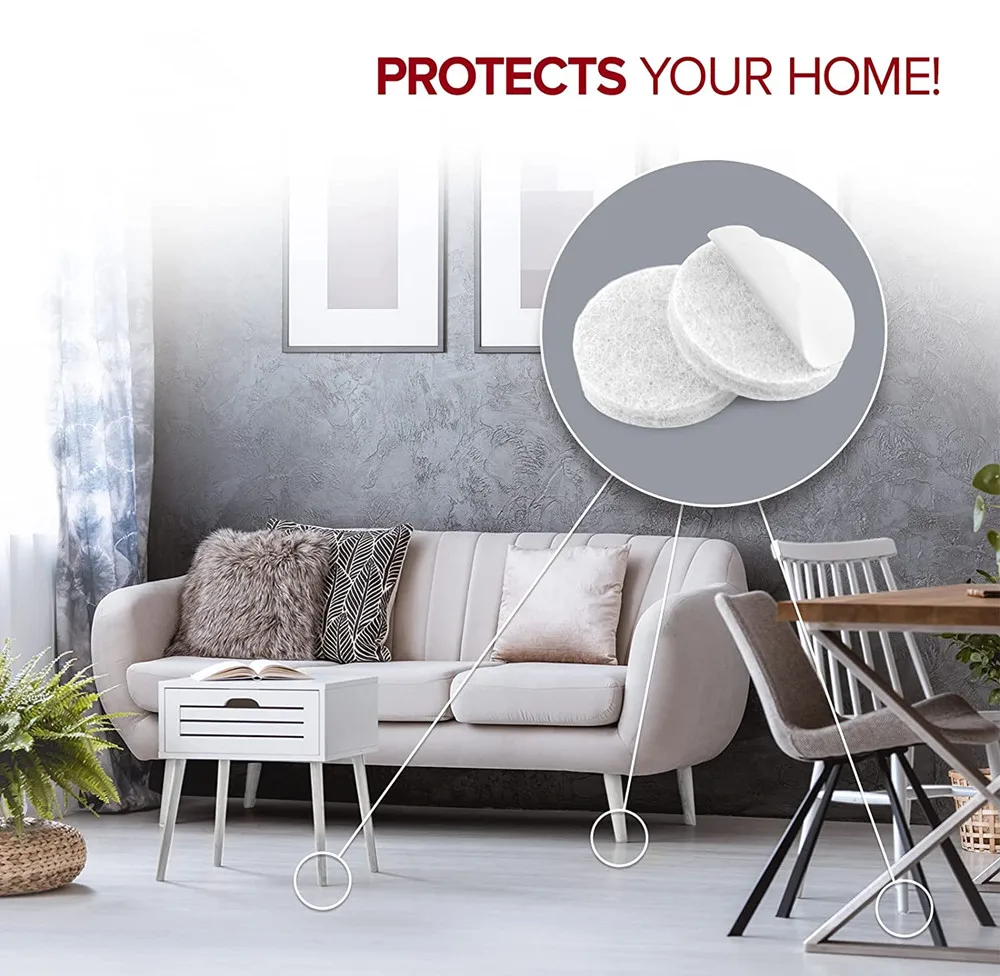 Furniture Pads for Hardwood Floors White Felt Pads for Furniture Feet Chair Leg Floor Protectors