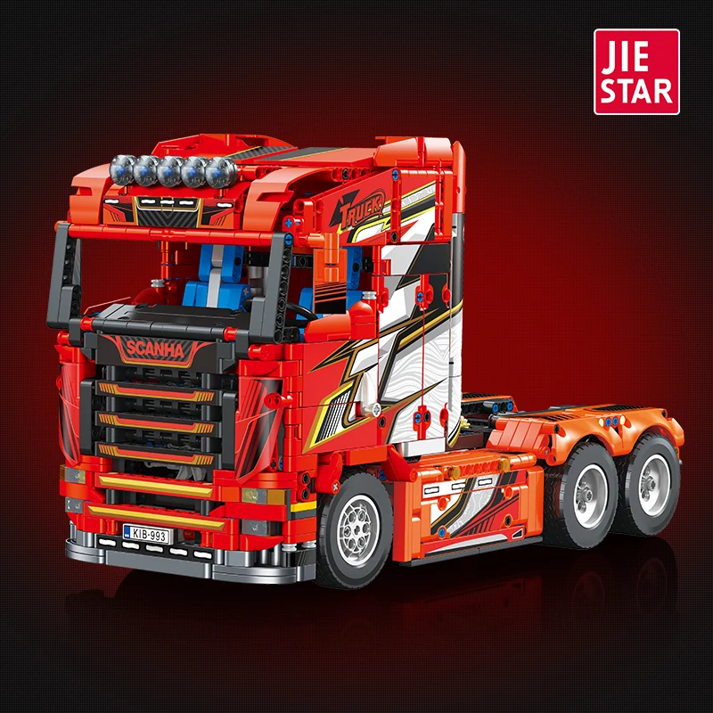 Large inventory and fast delivery ABS DIY puzzle electric red truck car toys assemble Educational  assembly car toys