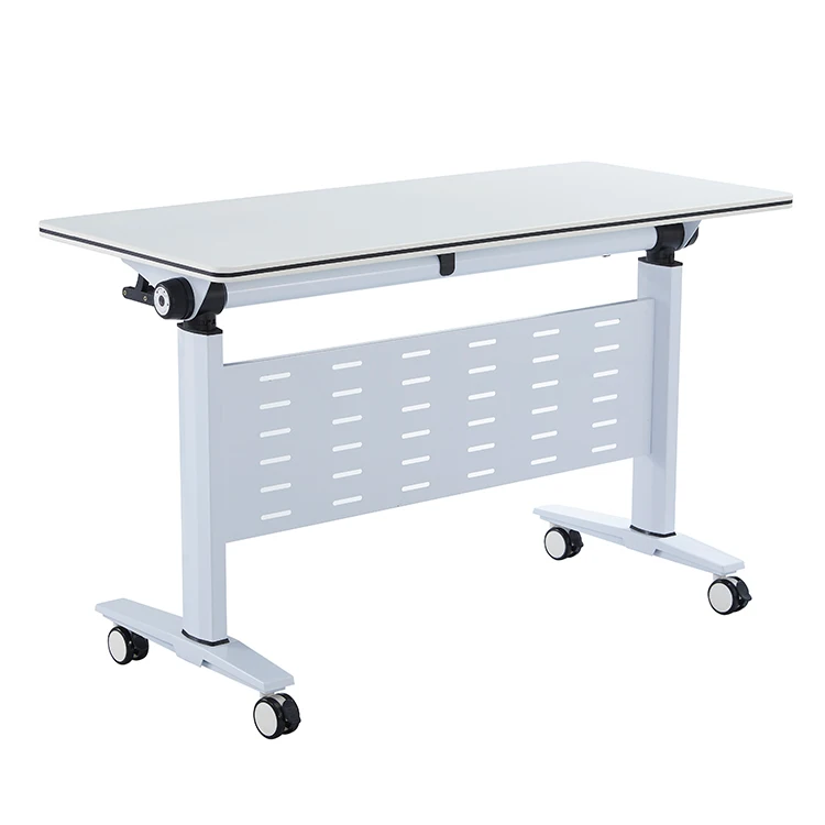 Office Furniture staff meeting room desk with wheel drawers school student study foldable training tables with caster
