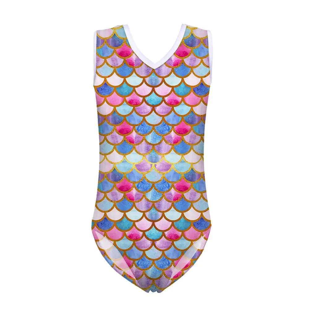 THIKIN Colourful Scales Custom Kid Bikini Low Moq Swimming Suit Printed Little Girls One Piece Lightweight Soft Swimwear