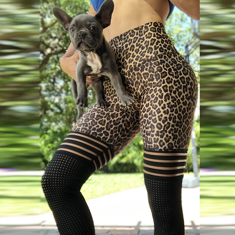 Fashion New Style Leopard grain together High Waisted Tight Seamless Yoga Leggings For Women