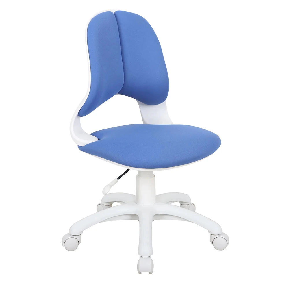 Hot Selling Fabric Double Back Kid Chair without Armrest Student Chair with Castor for Home and School