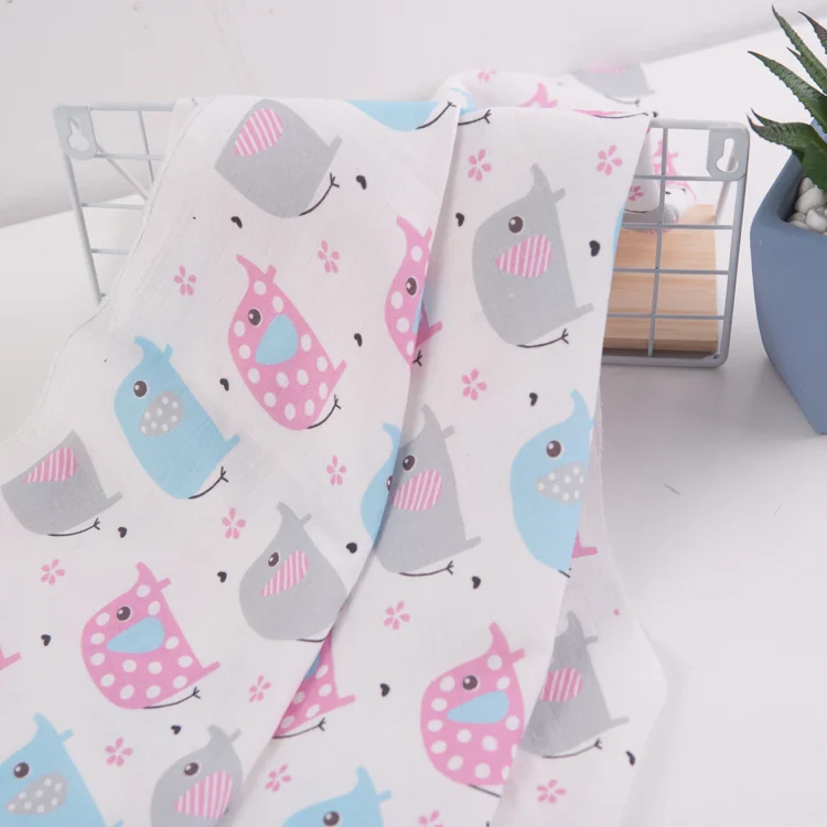 Распродажа, китайские поставщики, 100% хлопок, муслиновое одеяло с принтом на заказ, ткань для детского одеяла