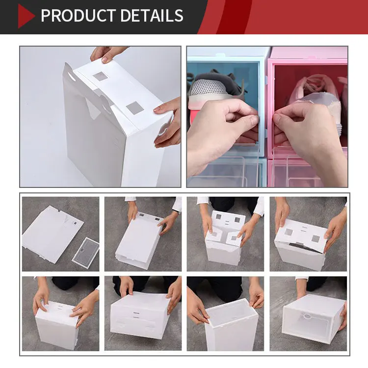 Wholesale Stackable Acrylic Clear Custom Plastic Shoe Box Storage Box Organizer For Sneakers