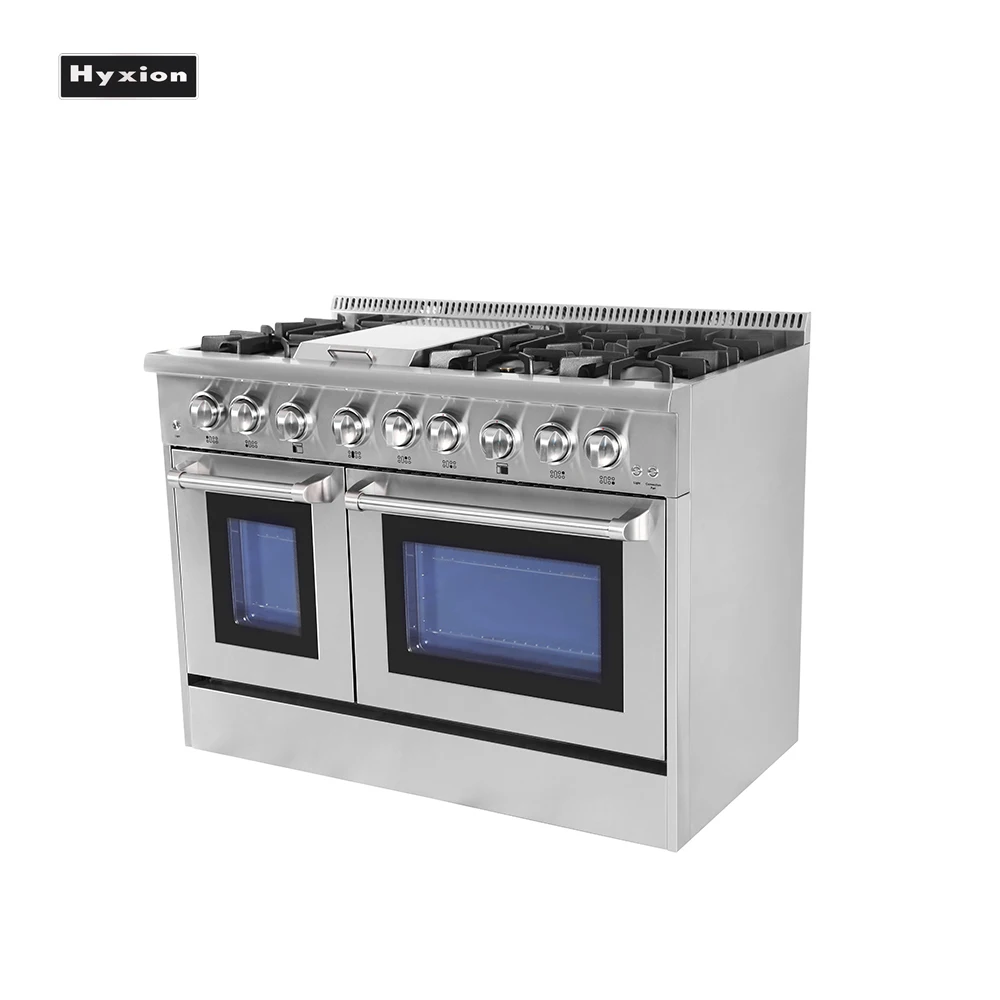 factory OEM 48 inch dual fuel stove range oven with griddle and simmer function
