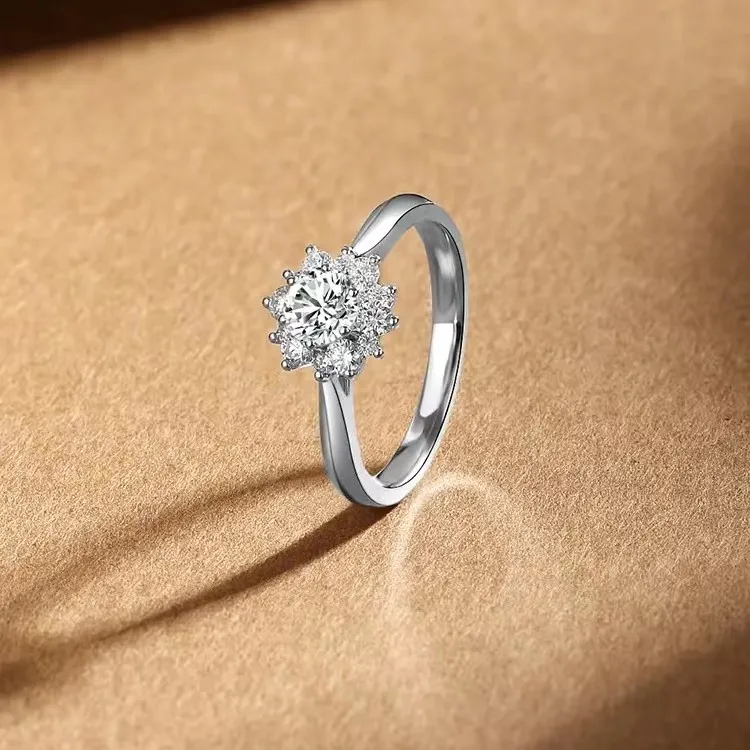 18k Real Diamond Wedding Ring 0.3-0.5 Carat Engagement Ring Lab Solitaire Diamond Ring