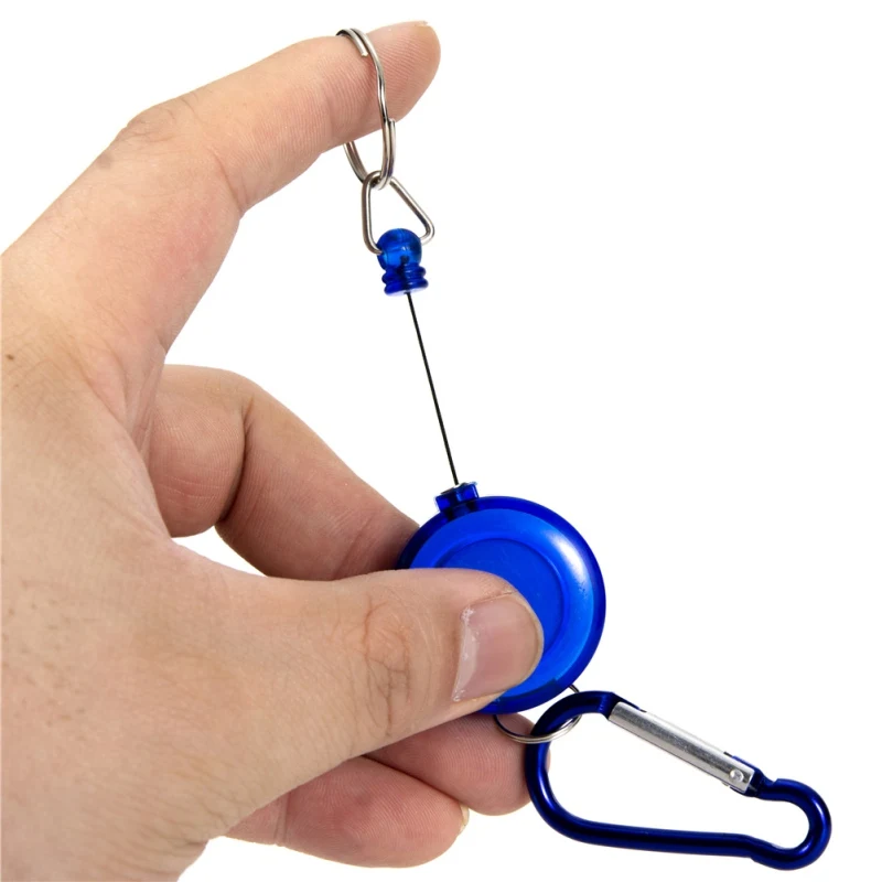 Retractor Keychain Portable Fly Fishing Retractable Reel Badge Holder Fly Fishing Carabiner Clip