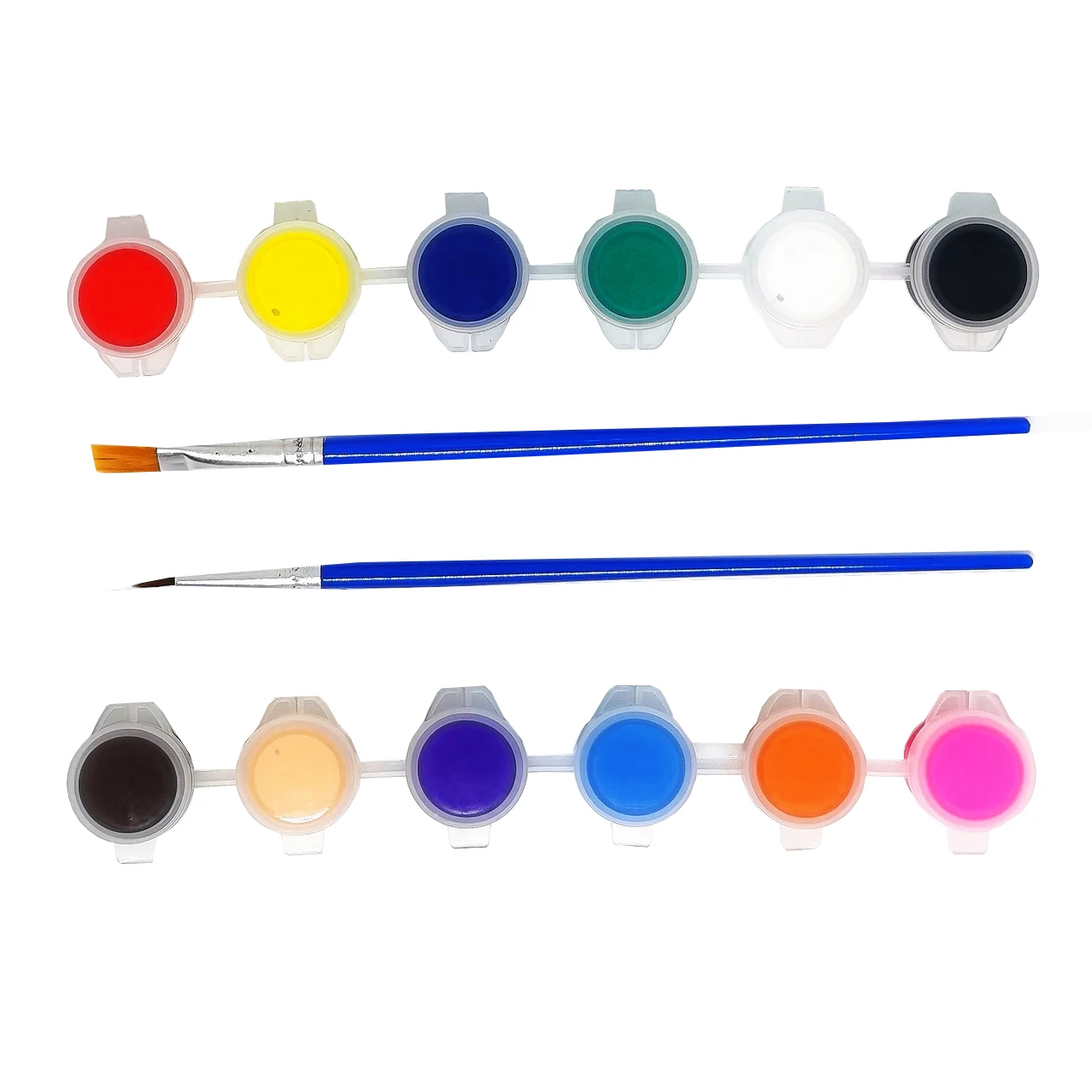 Wholesale non toxic cheap mini 3ml strip pot kids acrylic color paint quick drying water soluble acrylic paints